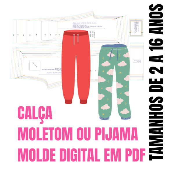 calça pijama ou moletom molde em pdf