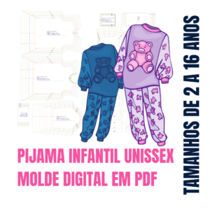 Molde 81 Pijama unissex infantil.